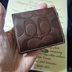 Coach Brown Leather Oragami Wallet